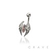 316L SURGICAL STEEL SPIDER NON DANGLE BELLY BUTTON NAVEL RING 